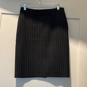 Black striped work skirt